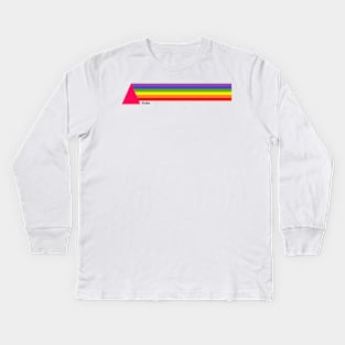 Rainbow pride with pink triangle Kids Long Sleeve T-Shirt